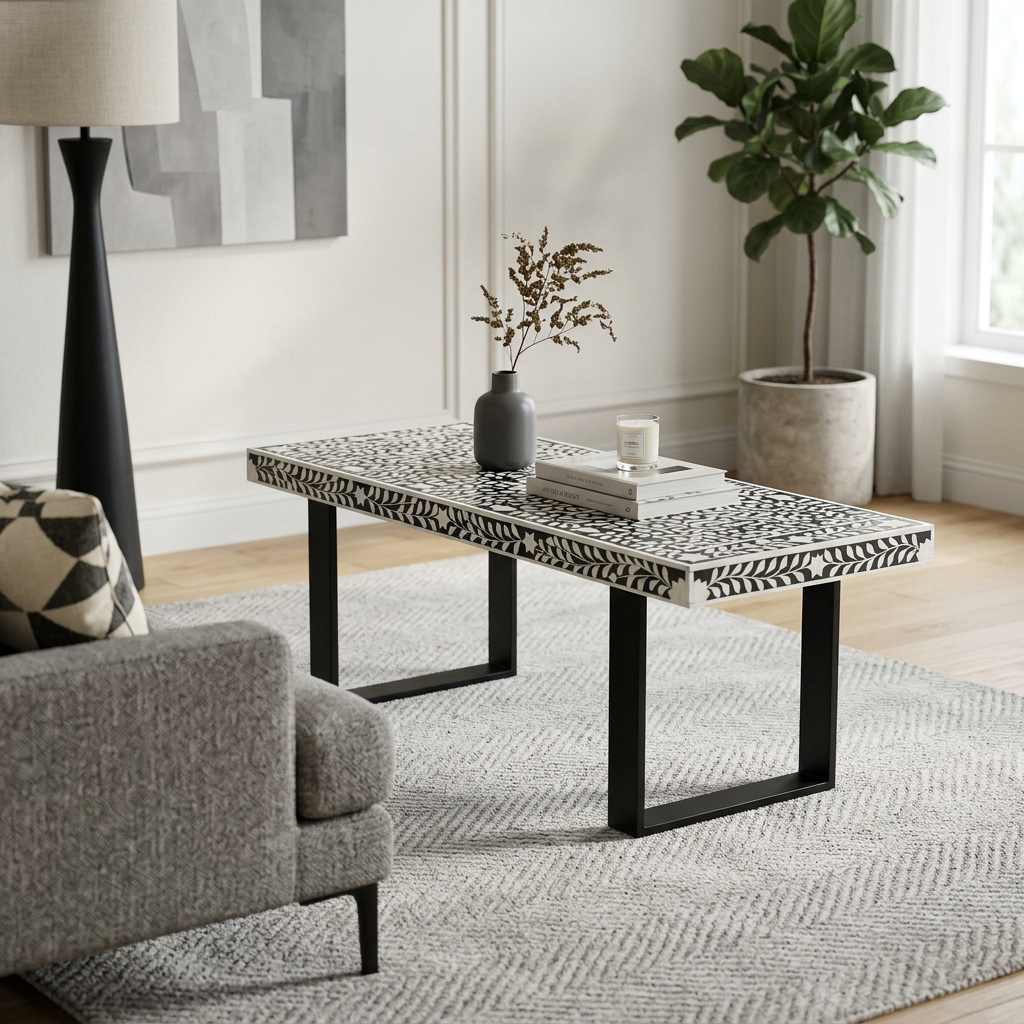 Monochrome Inlay Coffee Table
