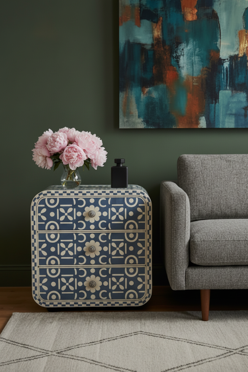 Indigo Bedside Table