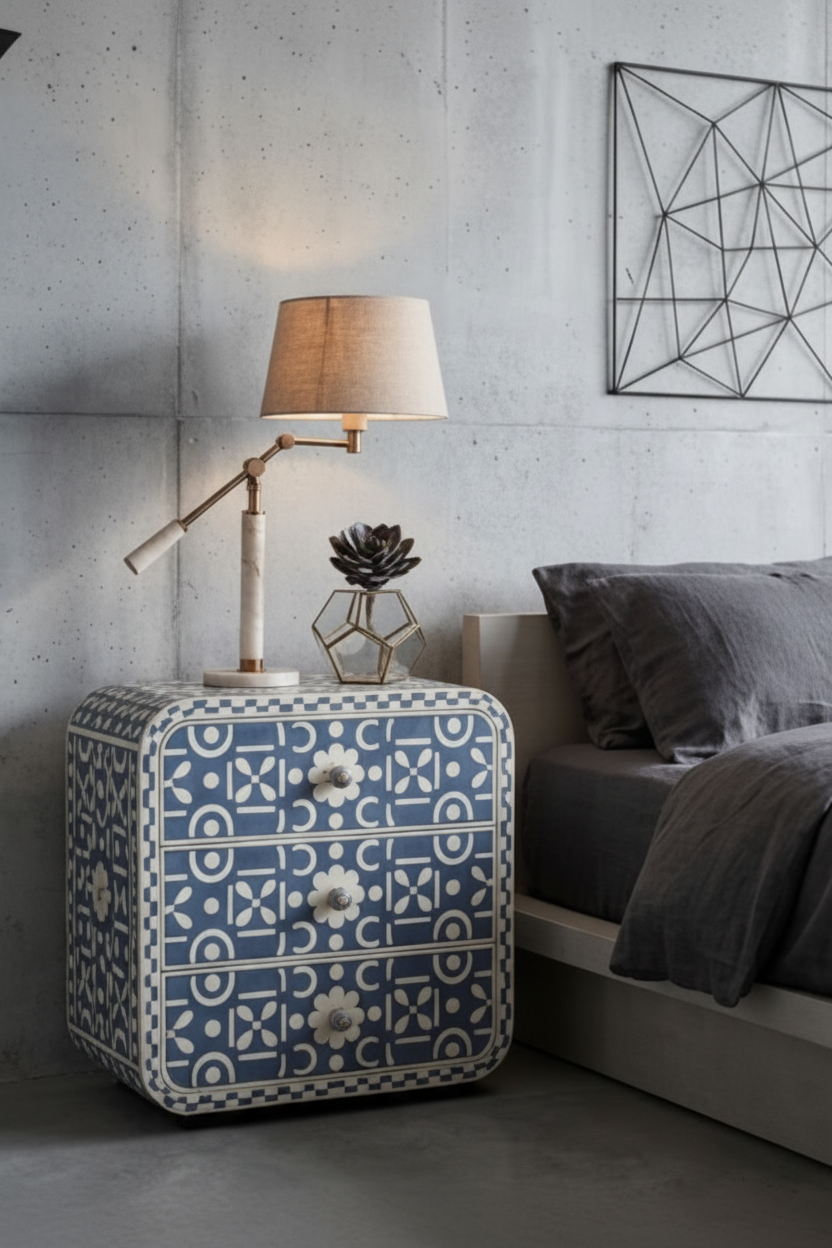 Indigo Bedside Table