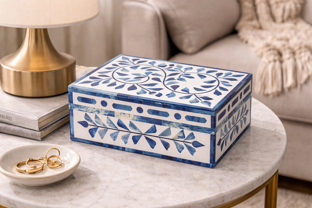 Jaipur Blue Bone Inlay Box