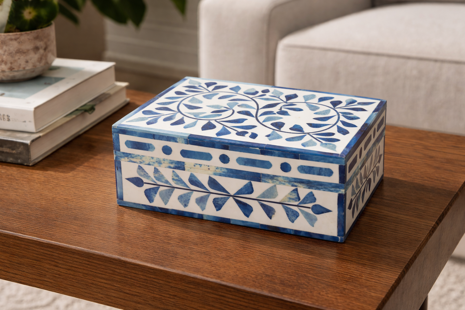 Jaipur Blue Bone Inlay Box