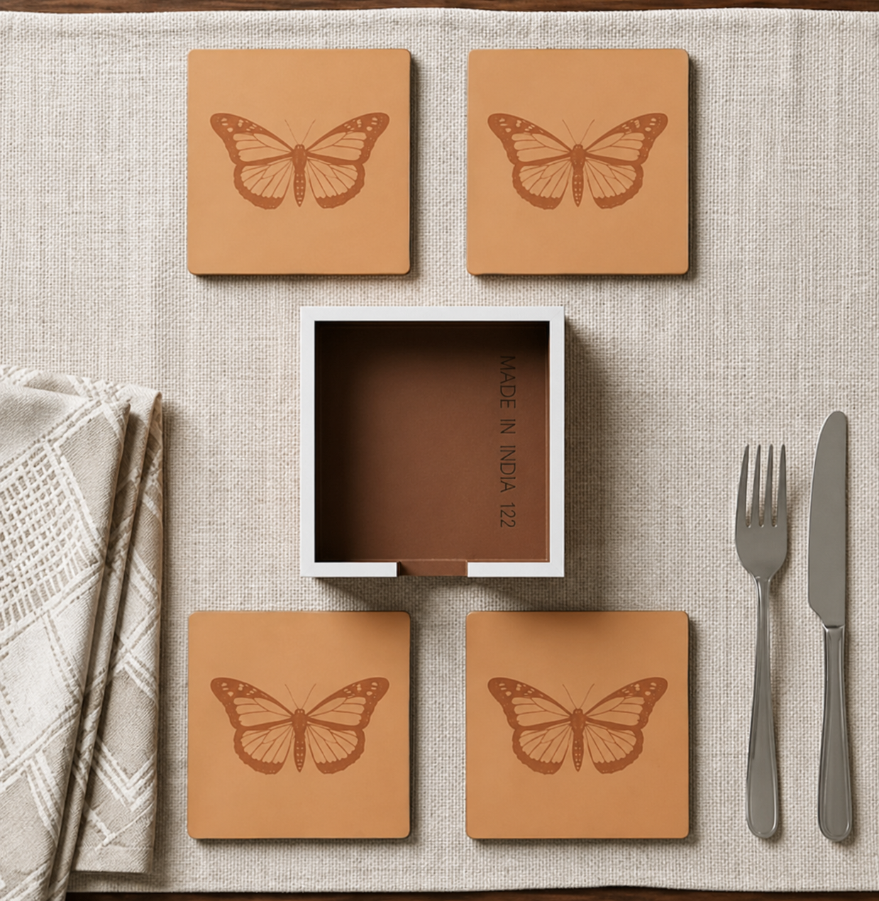 Blush Butterfly Coaster Set