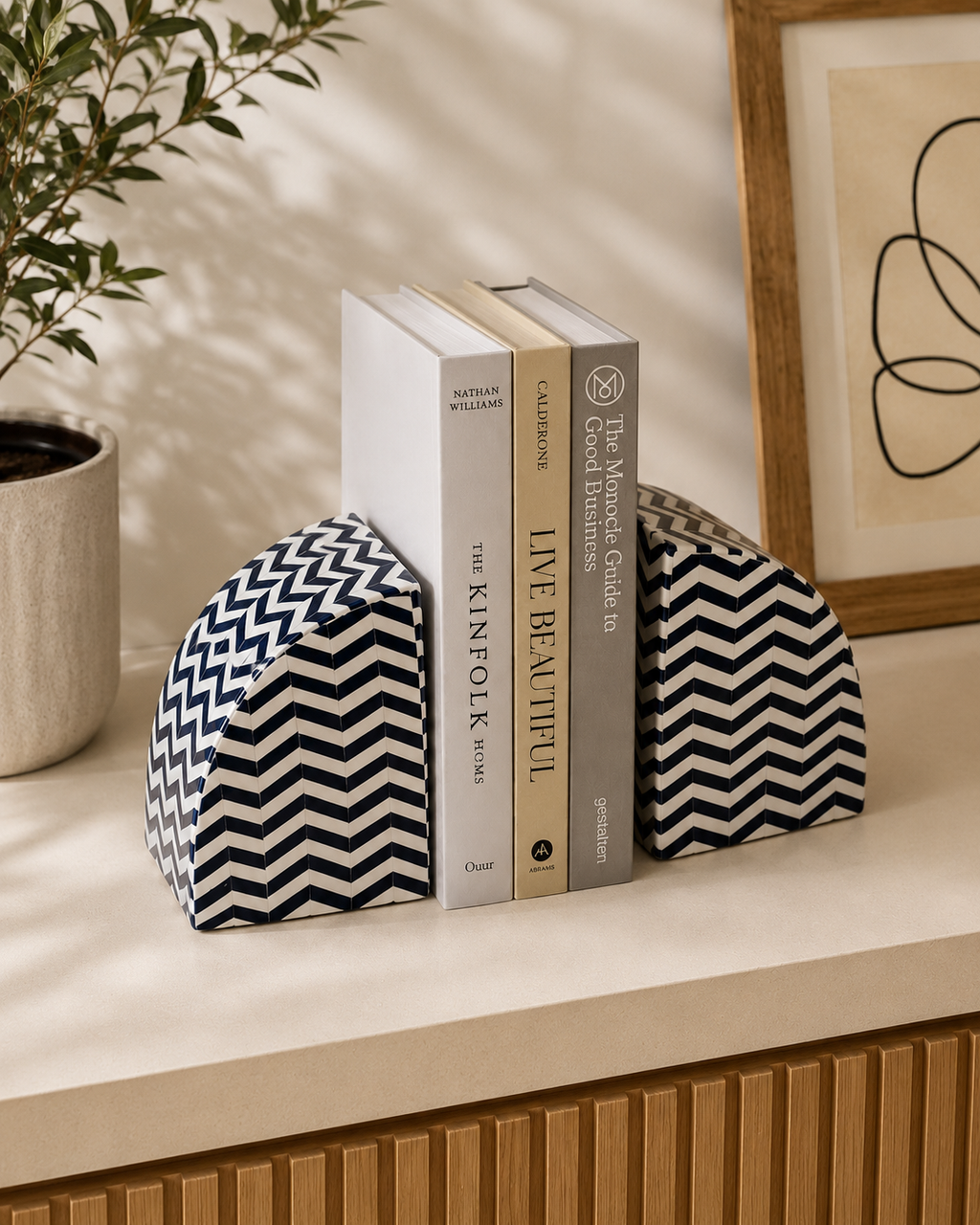 Chevron Bookends (Set of 2)