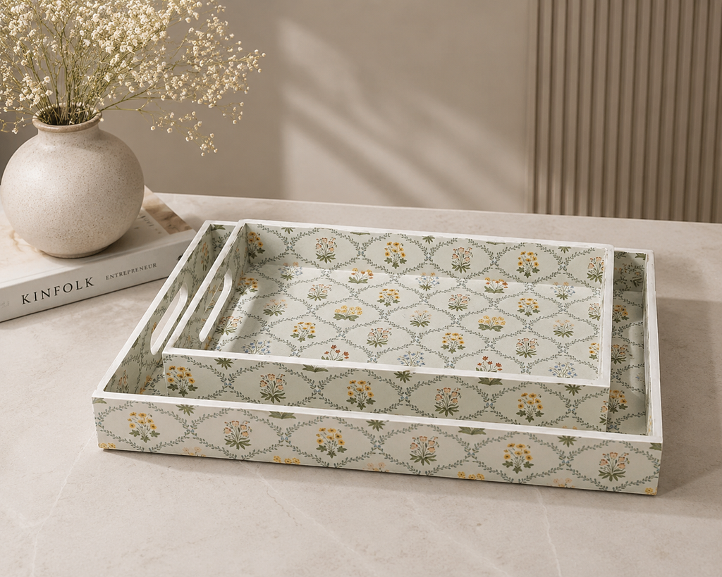 Meadow Bloom Tray Set (Set of 2)