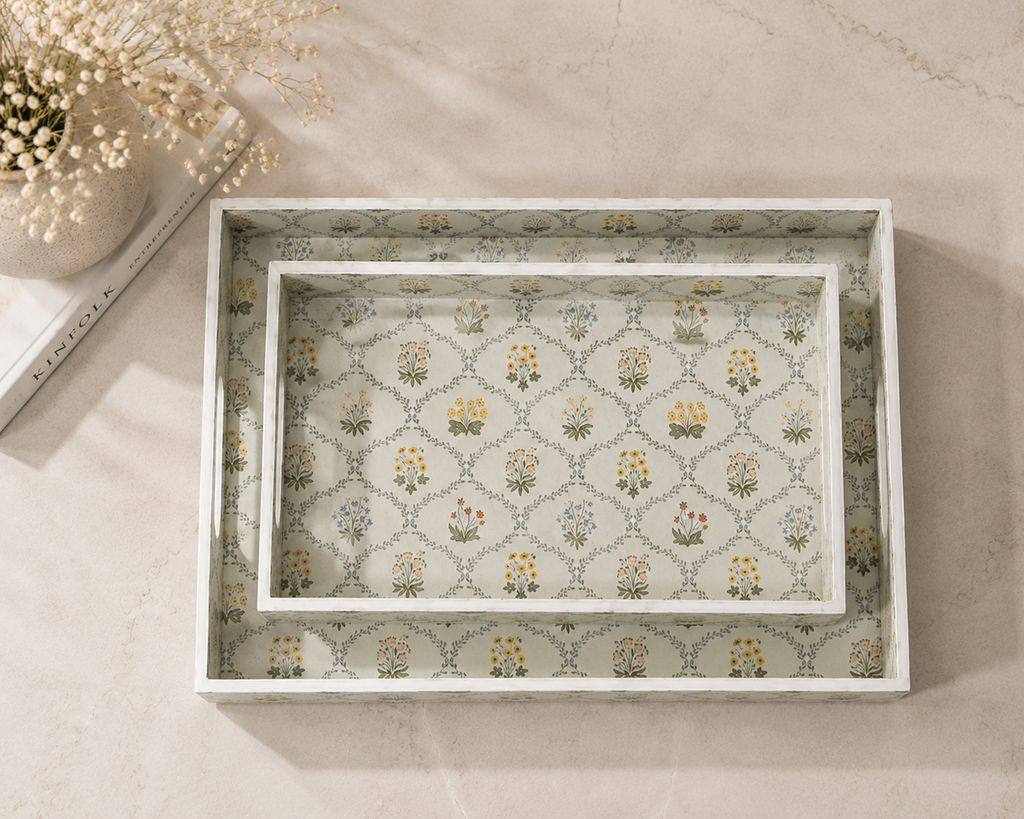Meadow Bloom Tray Set (Set of 2)