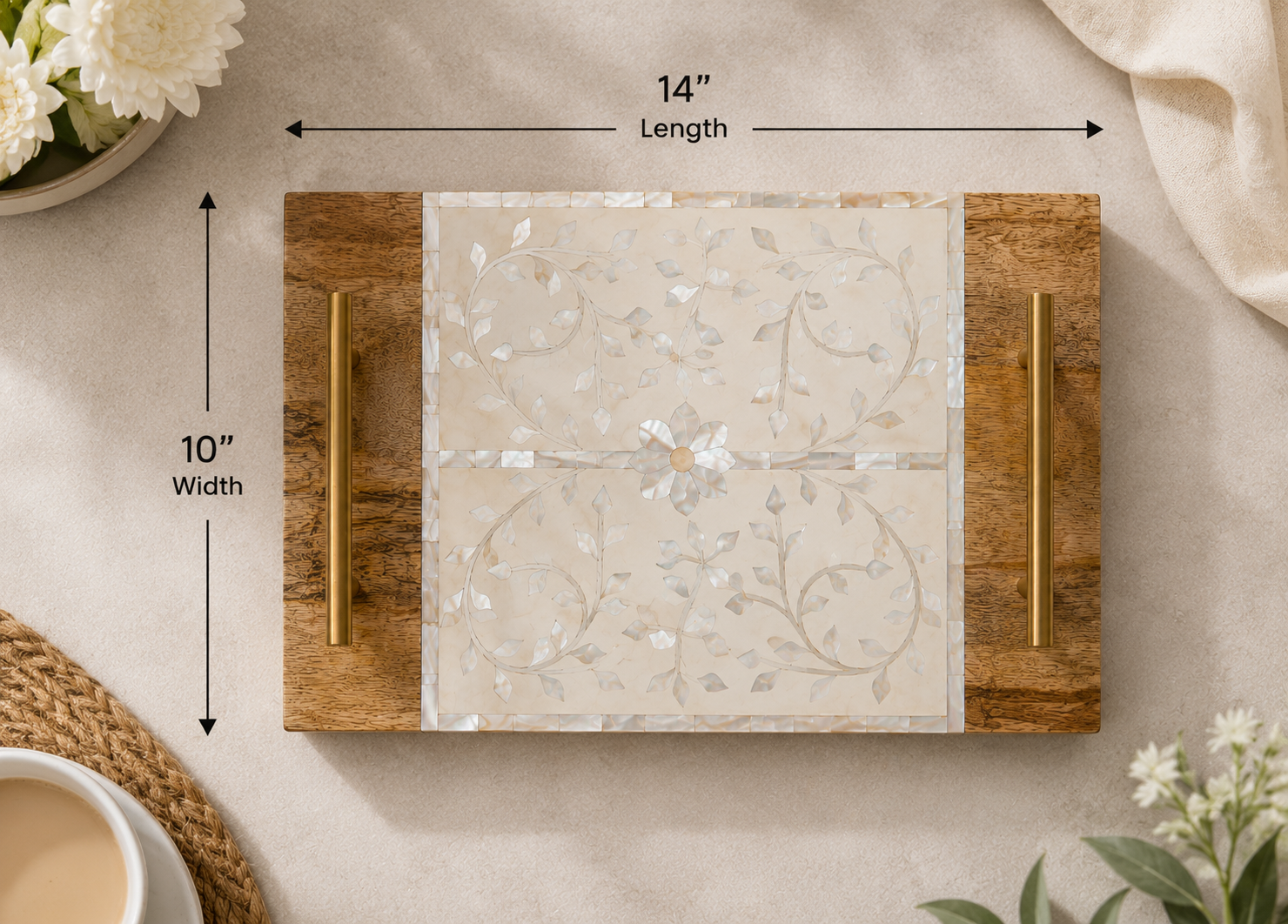 Ivory Vine Mother-of-Pearl Tray