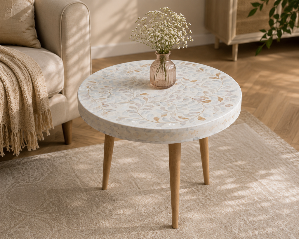 Ivory Mother of Pearl Side Table