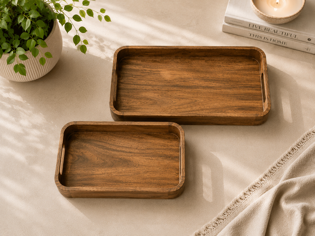 Nesting Wooden Tray Set
