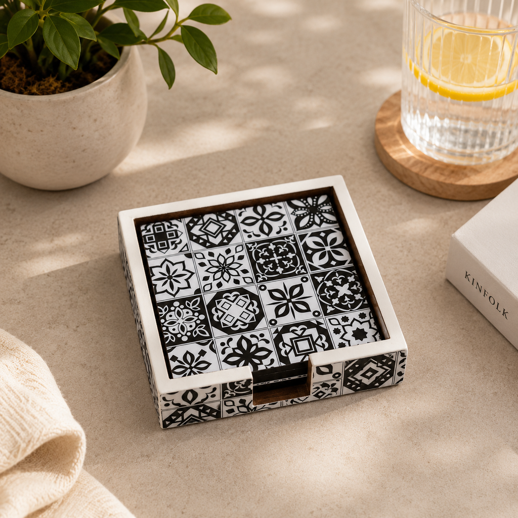 Ivory Etch Coaster Set