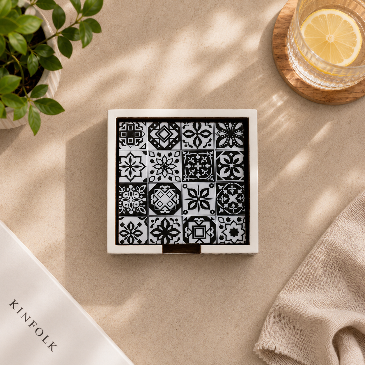 Ivory Etch Coaster Set