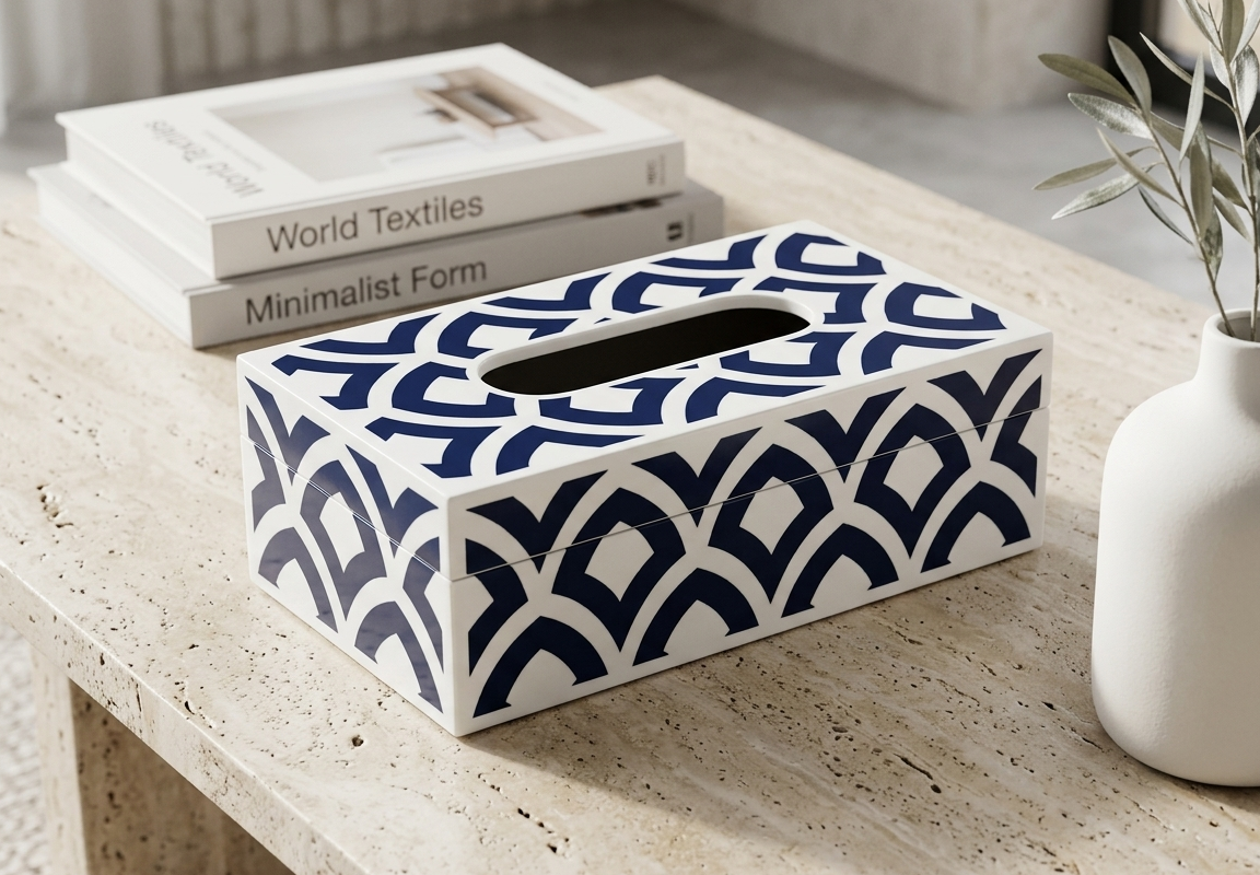Indigo Tissue Box