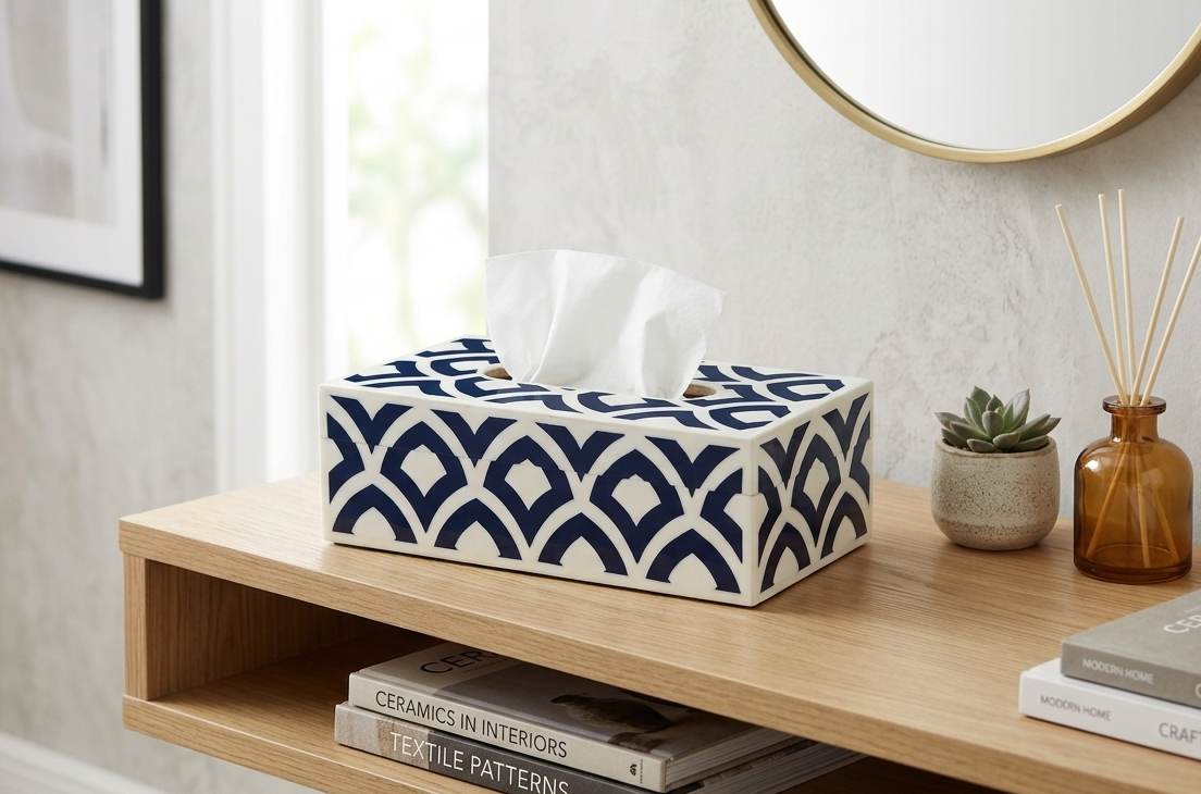 Indigo Tissue Box
