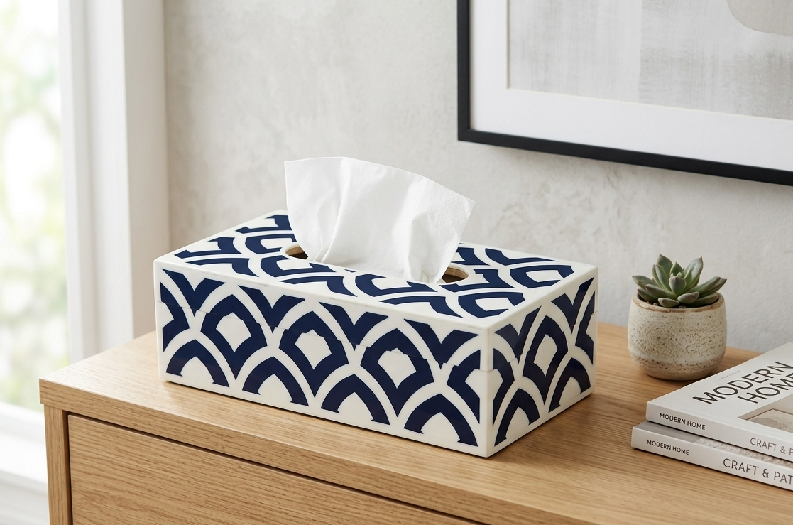 Indigo Tissue Box