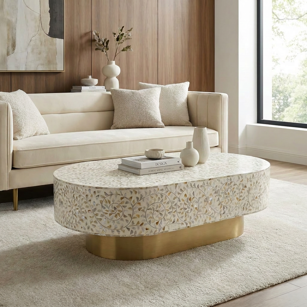 Ivory Mosaic Coffee Table