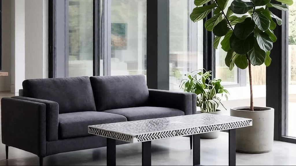 Monochrome Inlay Console Table