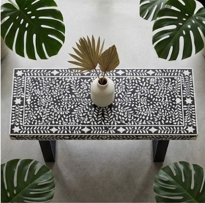 Monochrome Inlay Console Table