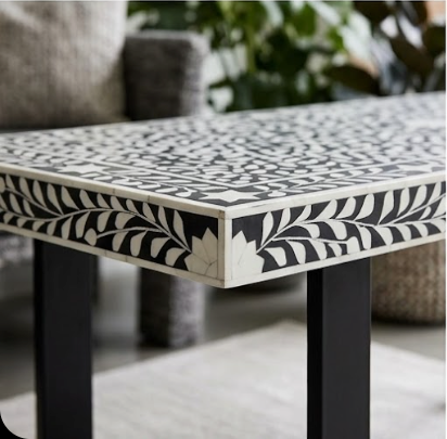 Monochrome Inlay Console Table