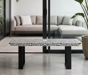 Monochrome Inlay Console Table
