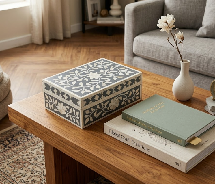 Ivory Vine Bone Inlay Box