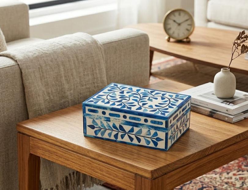 Jaipur Blue Bone Inlay Box