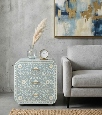 Bloom Inlay Bedside Table