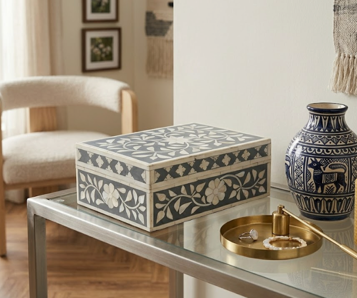 Ivory Vine Bone Inlay Box