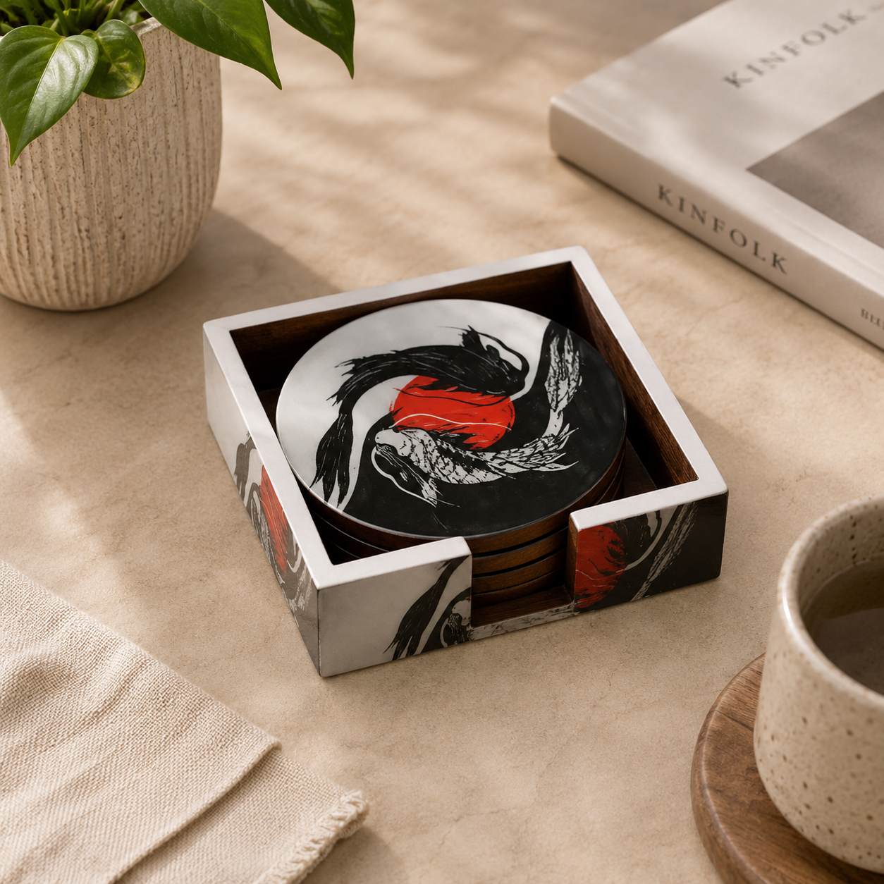 Yin and Yang Coaster Set
