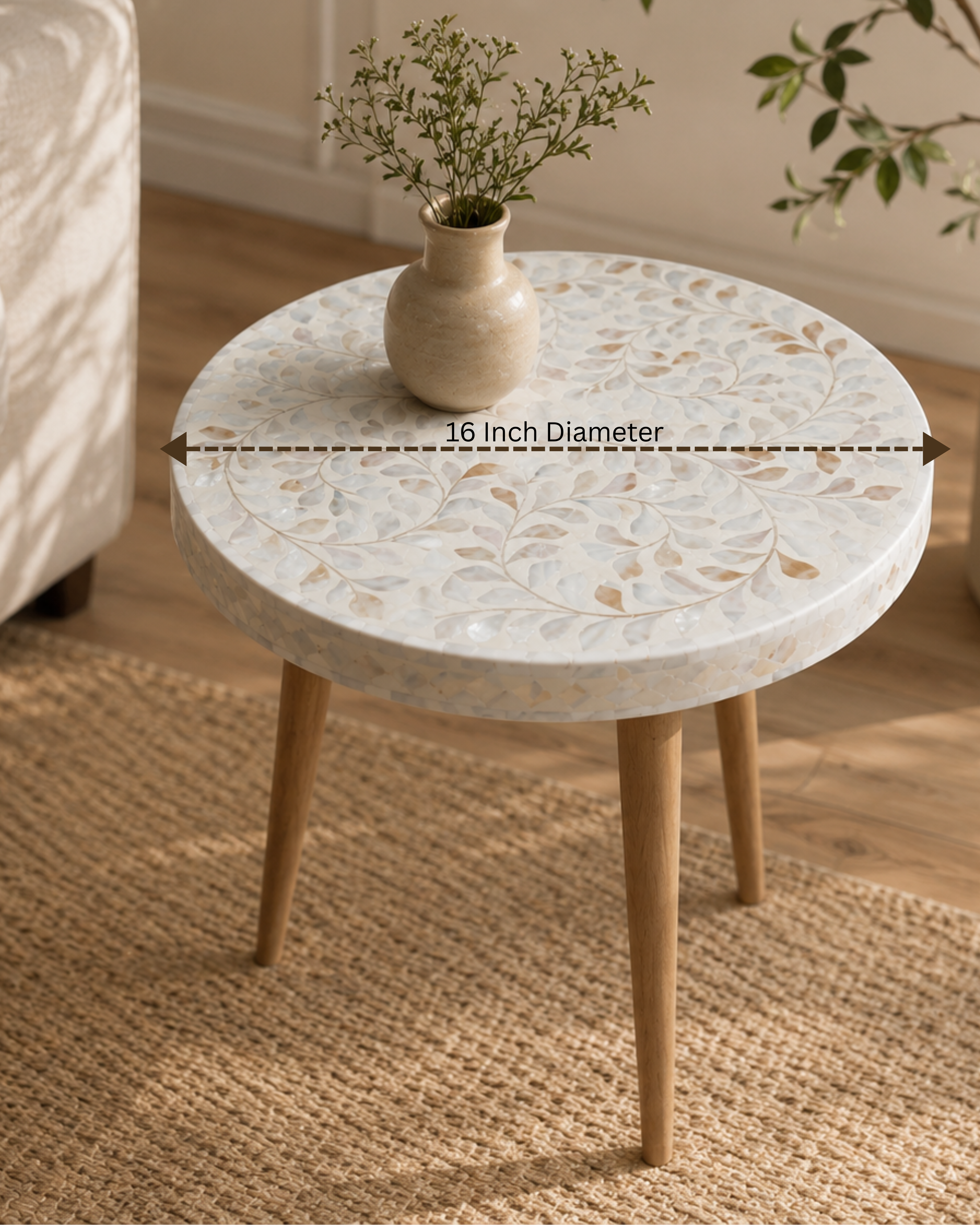 Ivory Mother of Pearl Side Table